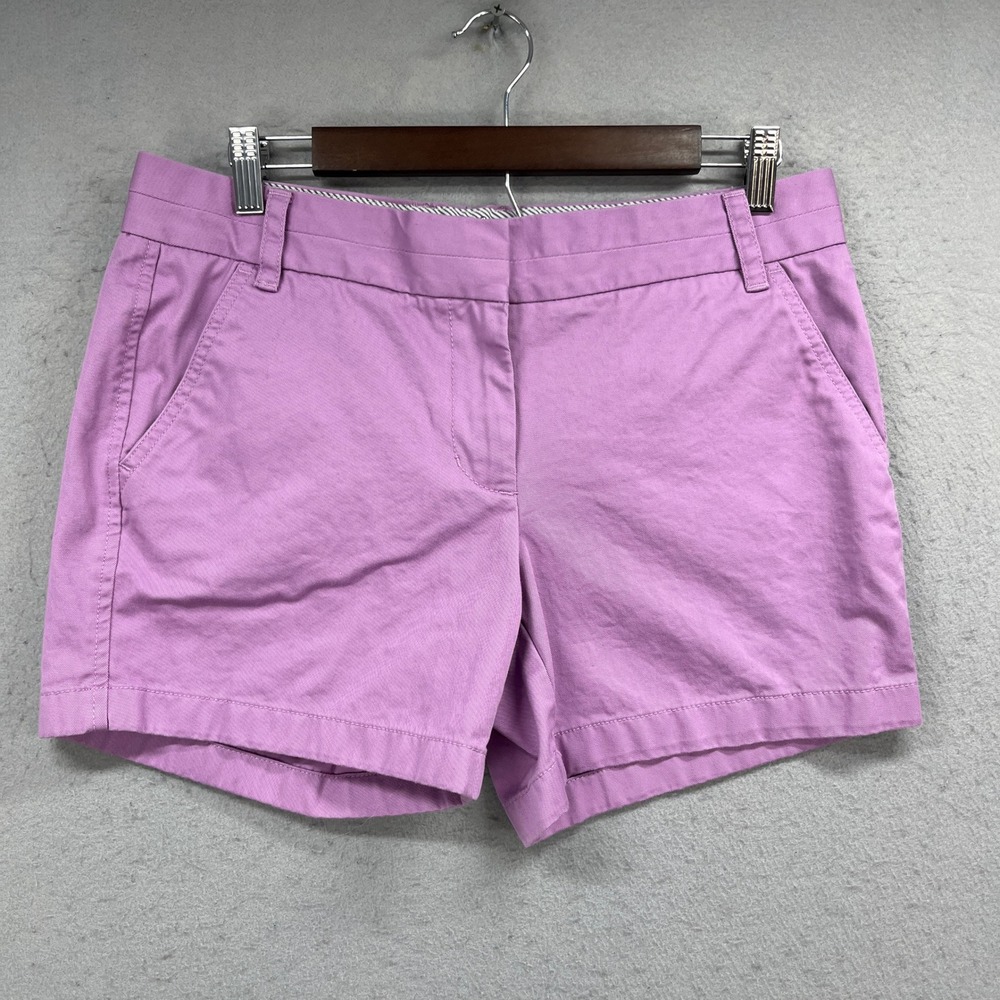 J Crew Chino Shorts Womens 8 Lilac Pink Broken-In Casual Preppy Summer Vacation